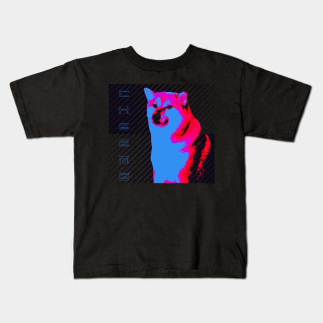 Cheems Doge Cyberpunk Kids T-Shirt by RAdesigns